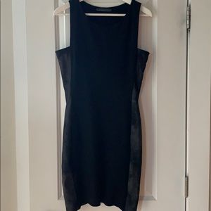 Velvet two tone black mini tank dress